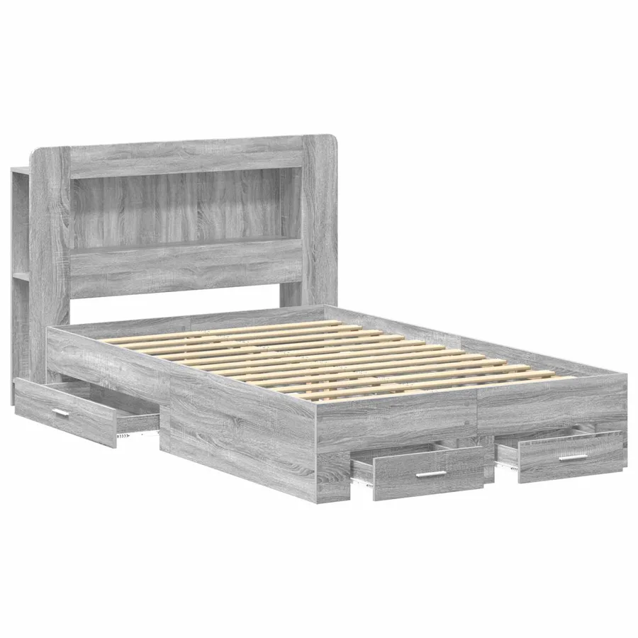 Cadre de lit avec rangement Sonoma gris 120 x 190 cm - 3