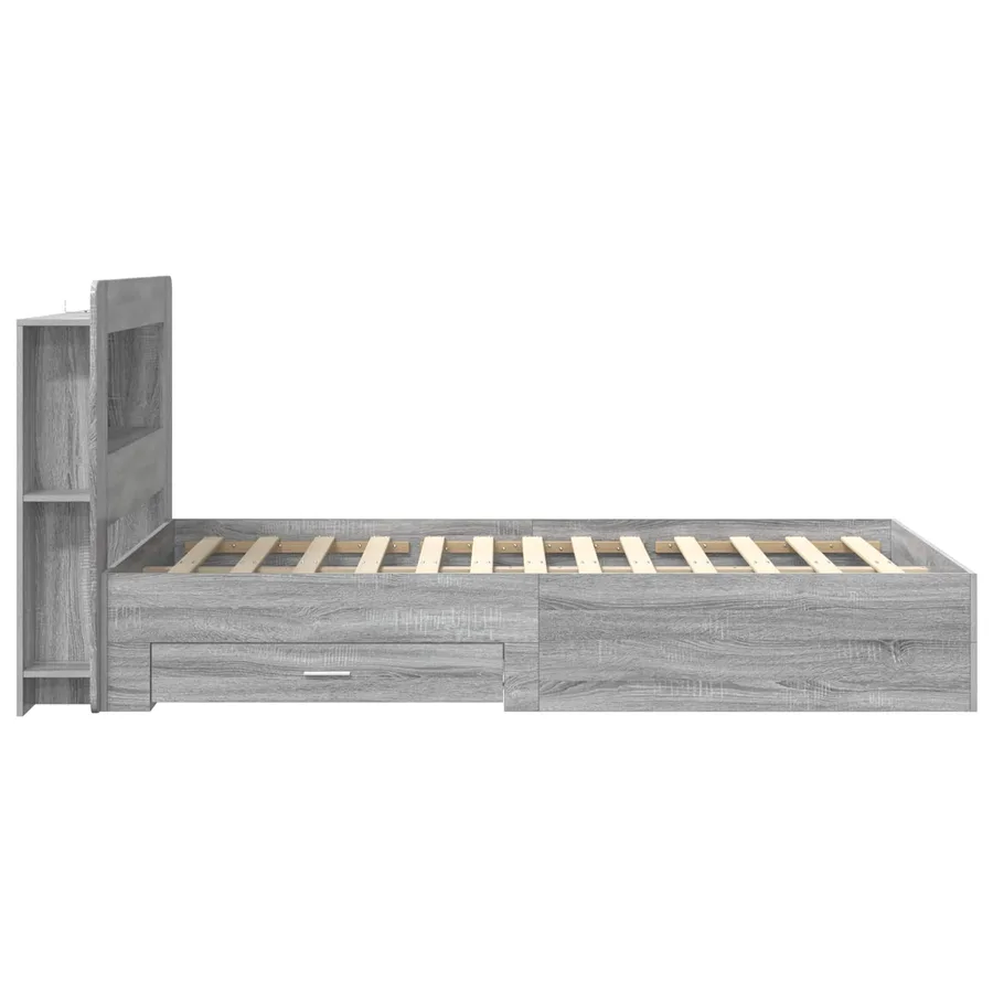 Cadre de lit avec rangement Sonoma gris 120 x 190 cm - 4