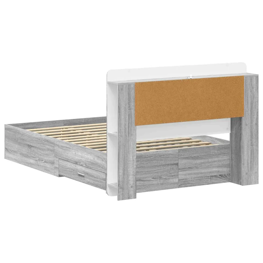 Cadre de lit avec rangement Sonoma gris 120 x 190 cm - 5