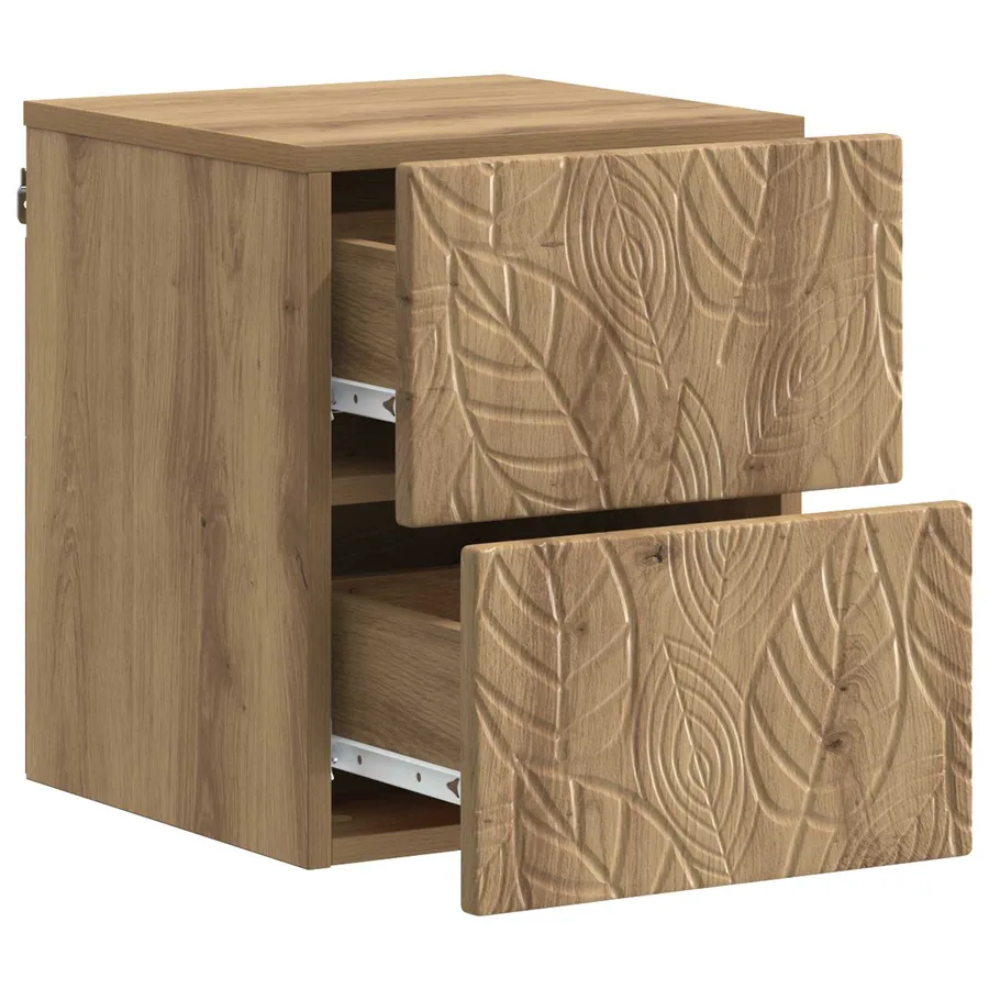 Cabinet de chevet mural 2 pc Chêne artisanal 34,5 x 33 x 40 cm - 5