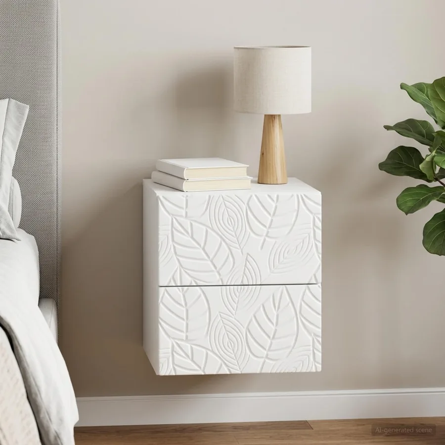 Cabinet de chevet mural Blanc 34,5 x 33 x 40 cm