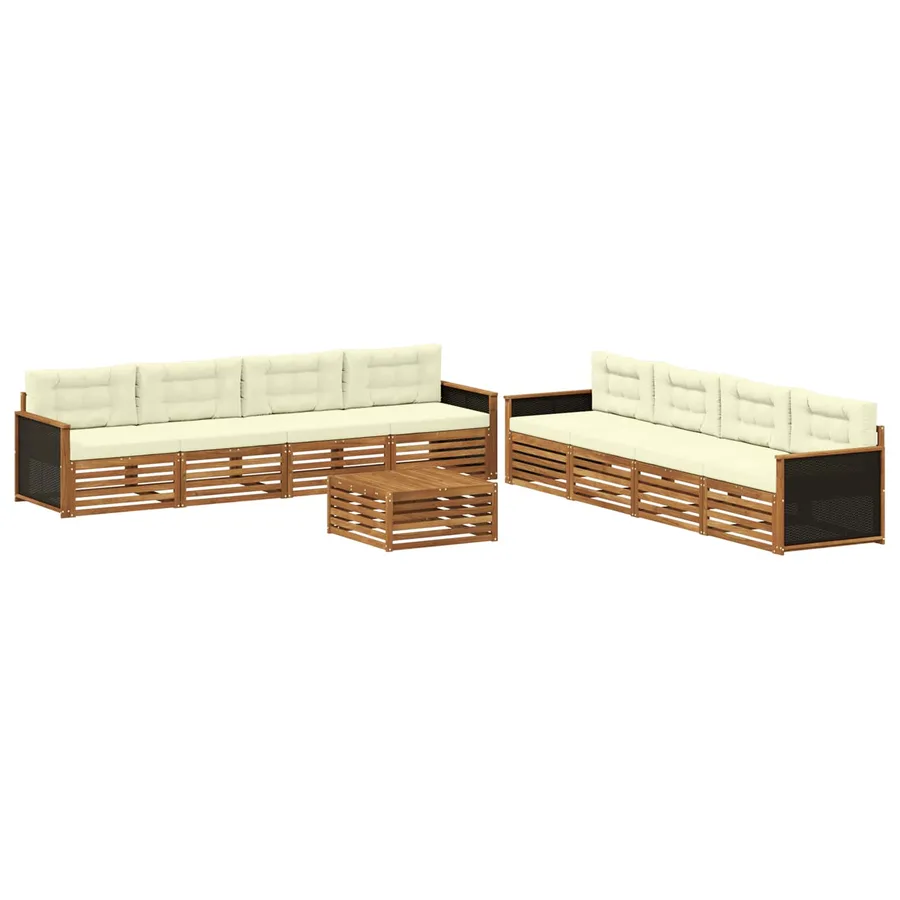Ensemble de canapés d'extérieur 9 pcs Naturel et Crème - 2