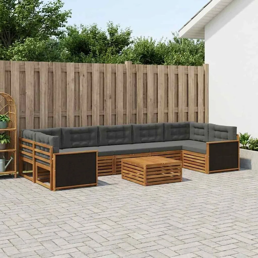 Ensemble de canapés d'extérieur 8 pcs Naturel et Anthracite