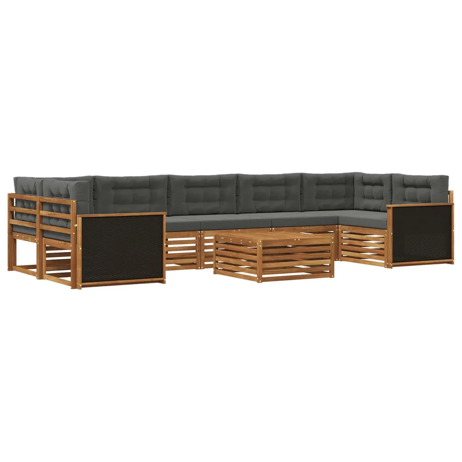 Ensemble de canapés d'extérieur 8 pcs Naturel et Anthracite - 2