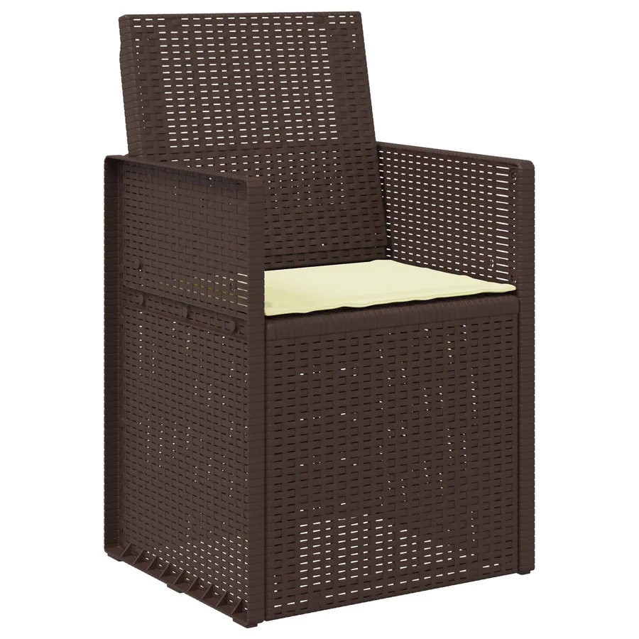 Chaises de jardin salle à manger 2 pcs Marron et anthracite PP - 17