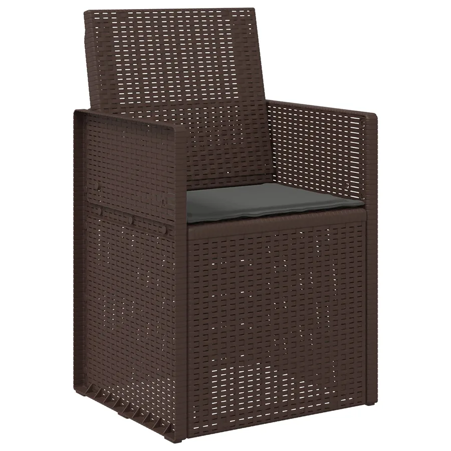 Chaises de jardin salle à manger 2 pcs Marron et anthracite PP - 4
