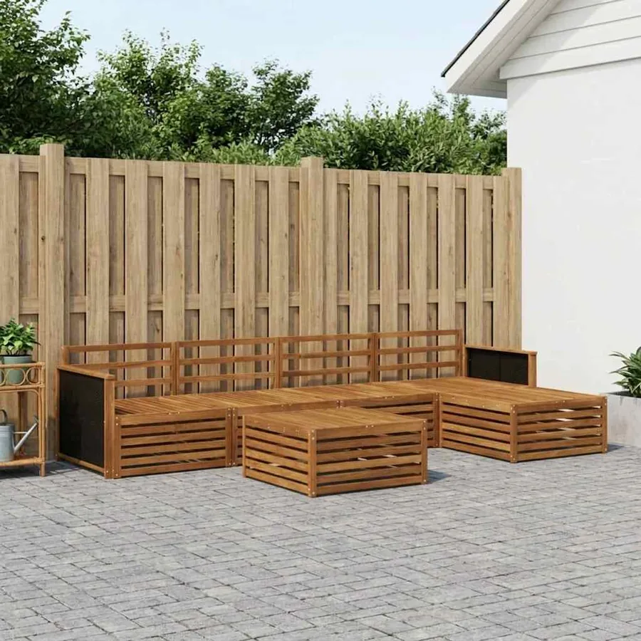Ensemble de canapés d'extérieur 6 pcs Naturel 79 x 79 x 37 cm