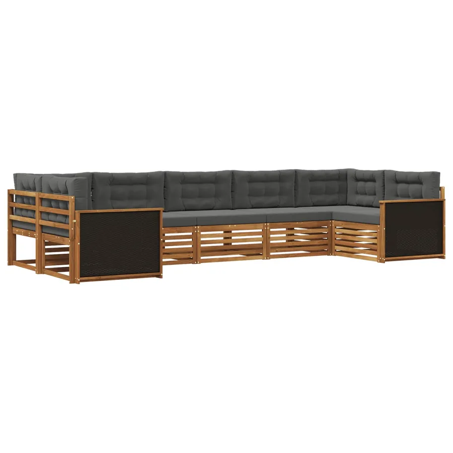 Ensemble de canapés d'extérieur 7 pcs Naturel et Anthracite - 2