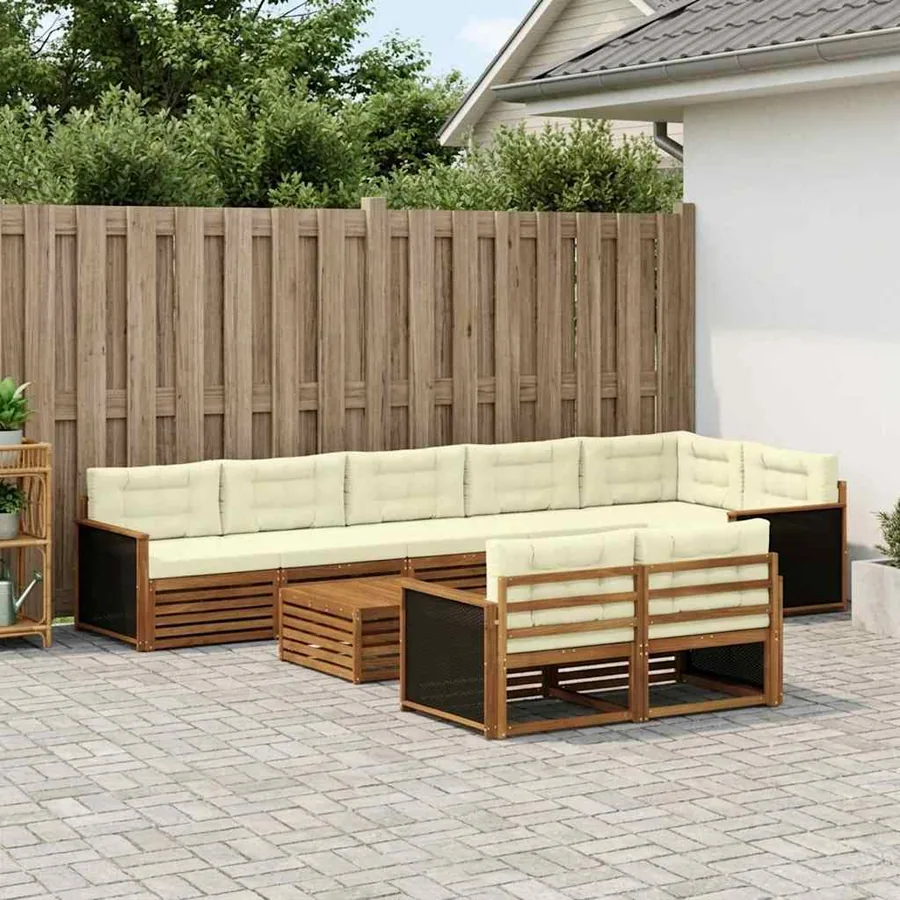 Ensemble de canapés d'extérieur avec coussin 9 pcs