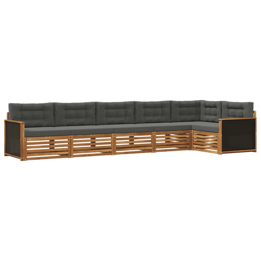 Ensemble de canapés d'extérieur 6 pcs Naturel et Anthracite - 2