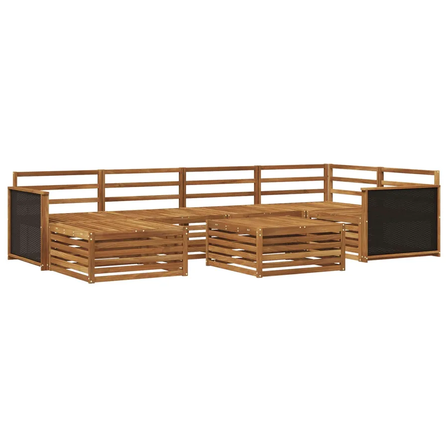 Ensemble de canapés d'extérieur 7 pcs Naturel - 2