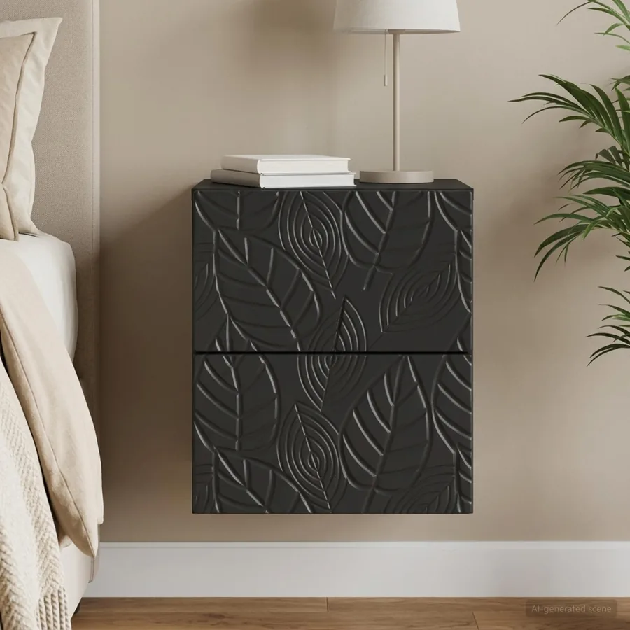 Cabinet de chevet mural Noir 34,5 x 33 x 40 cm