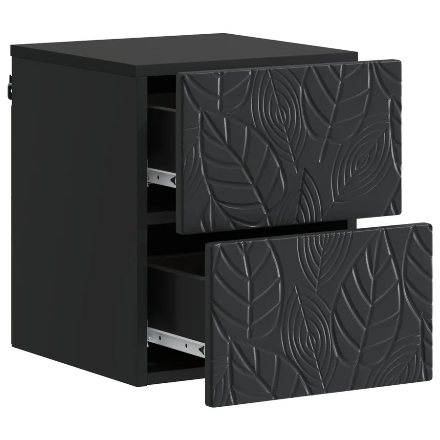 Cabinet de chevet mural Noir 34,5 x 33 x 40 cm - 3