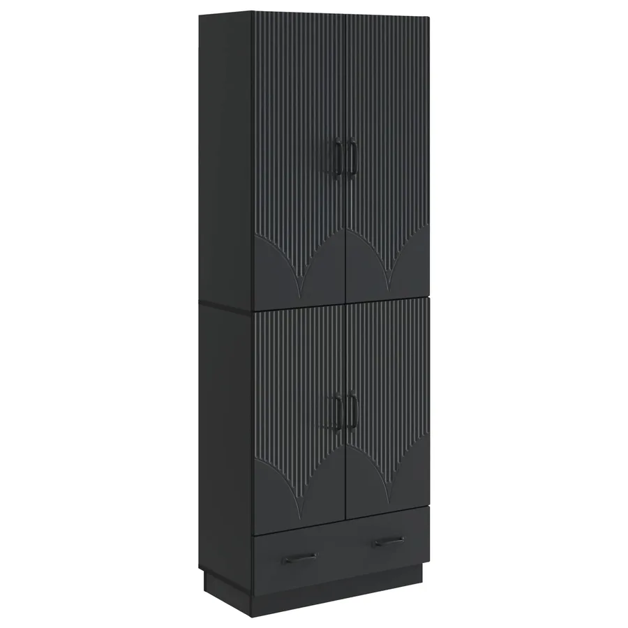 Ensemble de Meubles 2 pcs Noir Bois d'ingénierie - 2