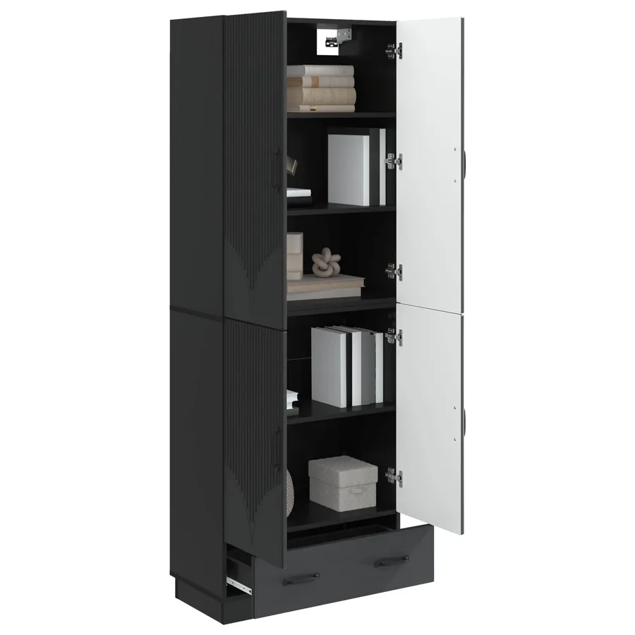 Ensemble de Meubles 2 pcs Noir Bois d'ingénierie - 3