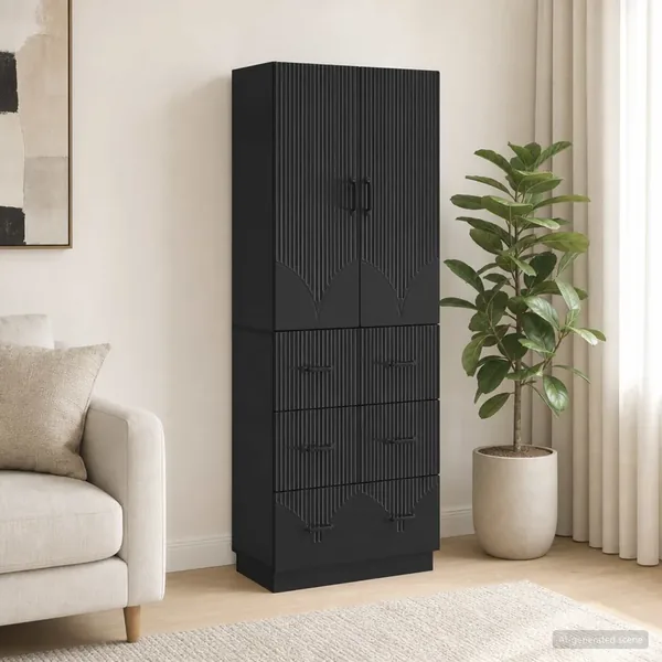 Ensemble de Meubles 2 pcs Noir 66 x 34,5 x 87 cm