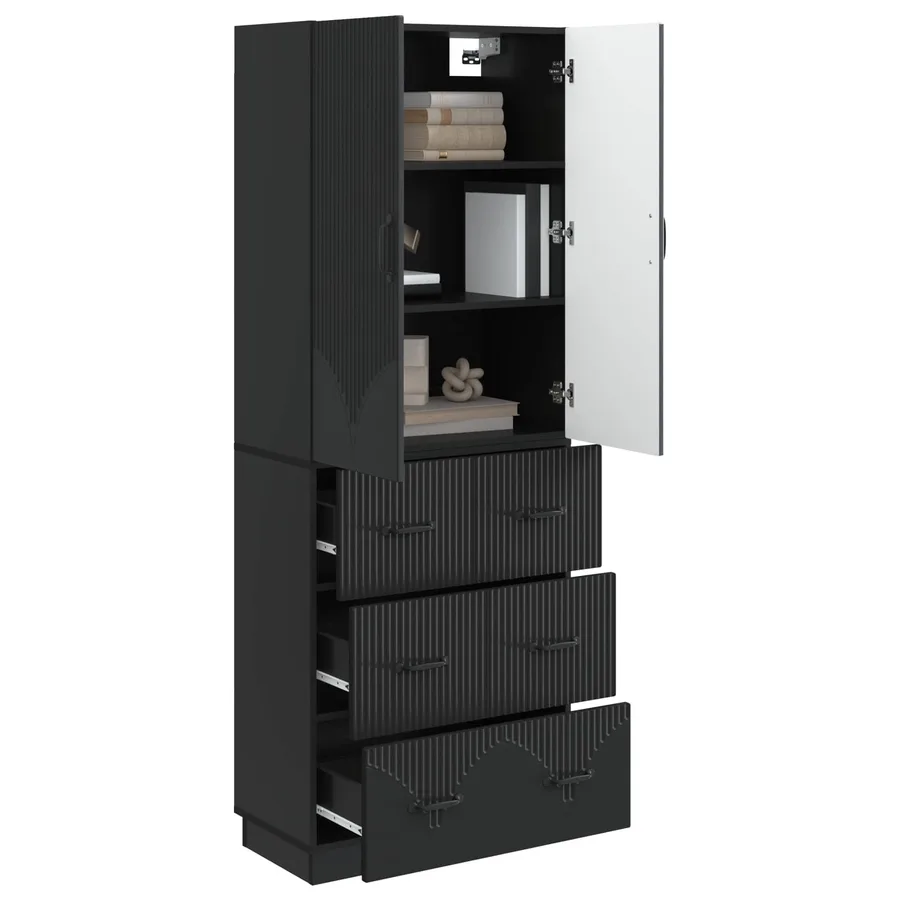 Ensemble de Meubles 2 pcs Noir 66 x 34,5 x 87 cm - 3