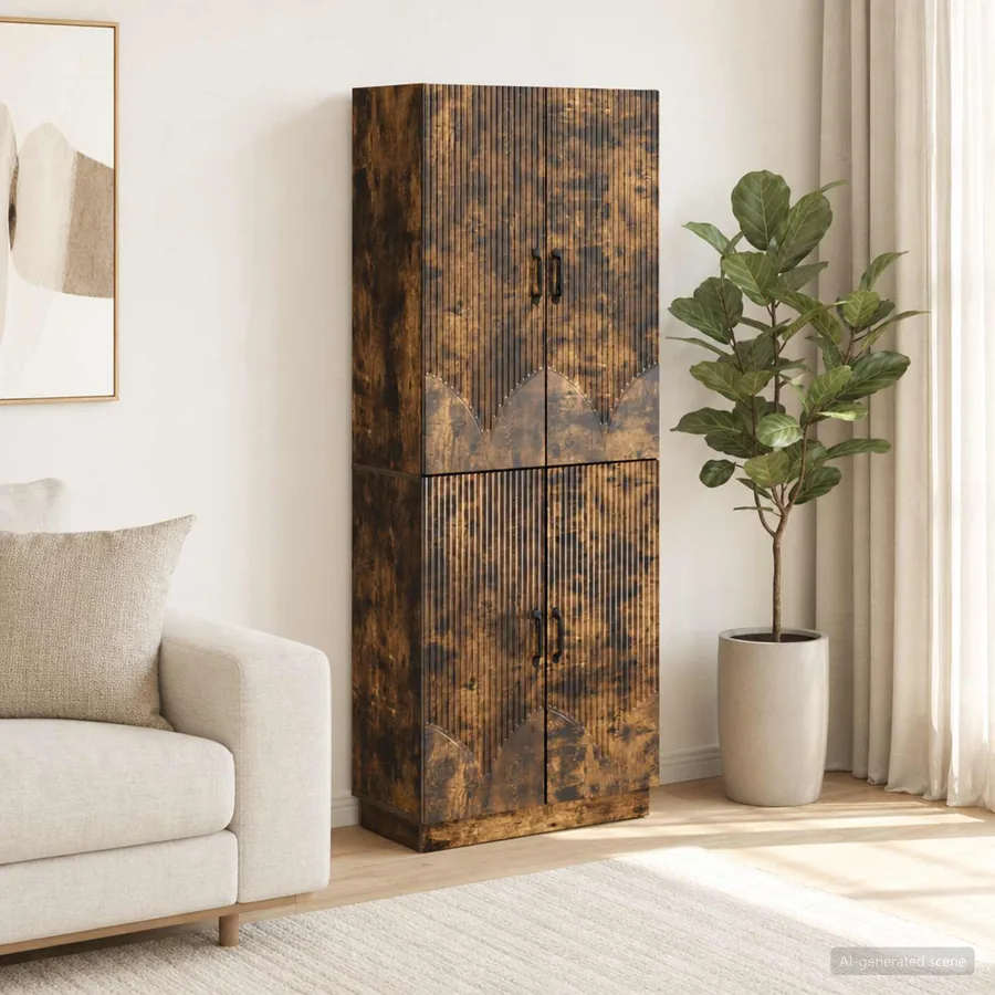 Ensemble de Meubles 2 pcs Chêne fumé Bois d'ingénierie