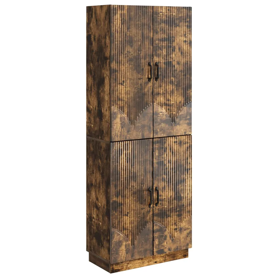 Ensemble de Meubles 2 pcs Chêne fumé Bois d'ingénierie - 2