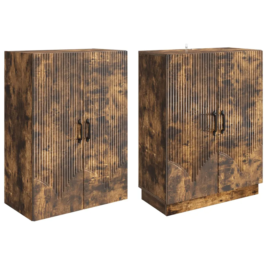 Ensemble de Meubles 2 pcs Chêne fumé Bois d'ingénierie - 4