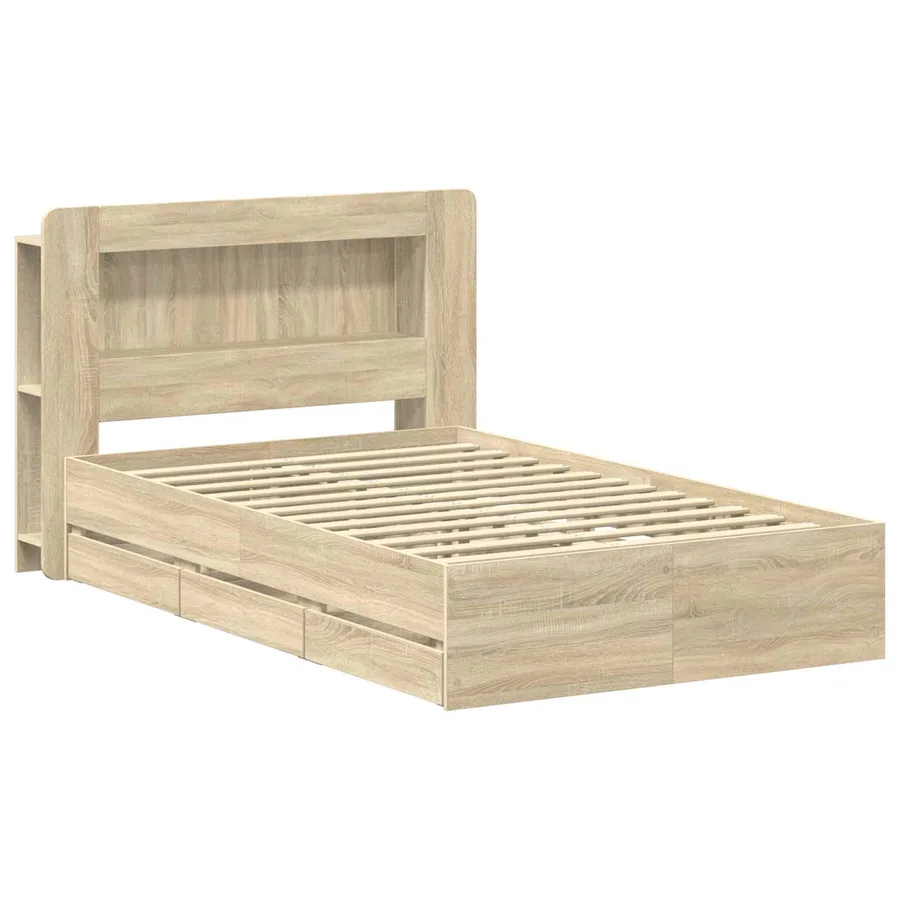 Cadre de lit avec rangement Chêne Sonoma 120 x 190 cm - 3