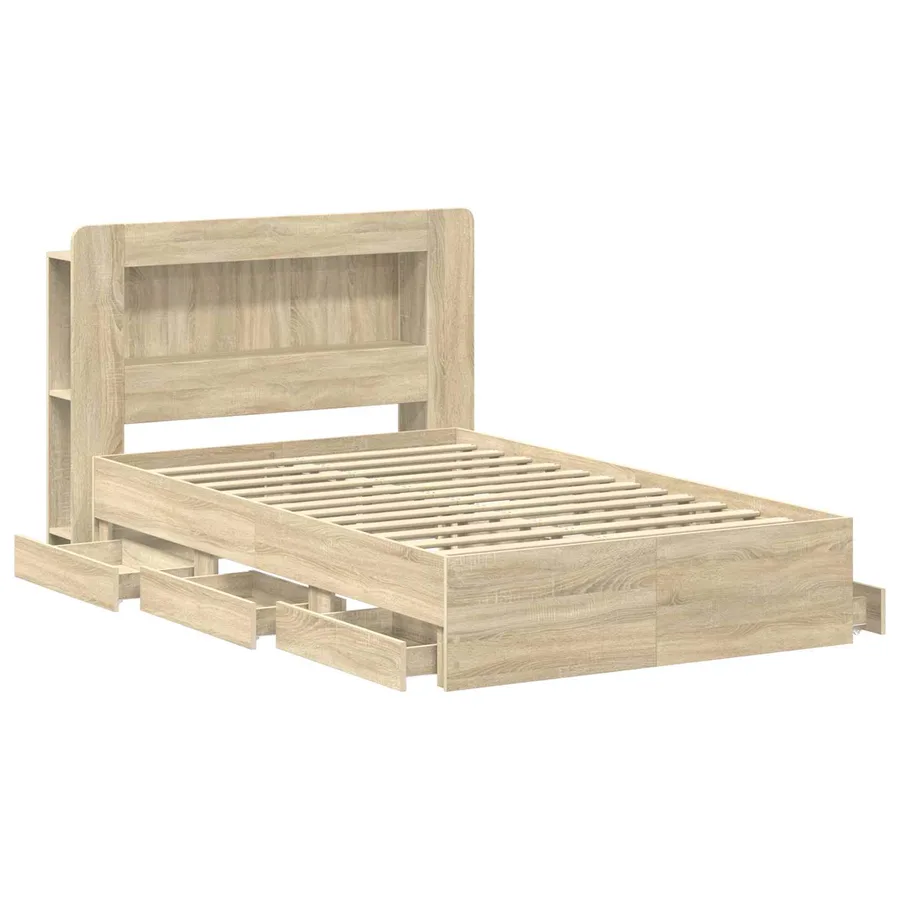 Cadre de lit avec rangement Chêne Sonoma 120 x 190 cm - 4