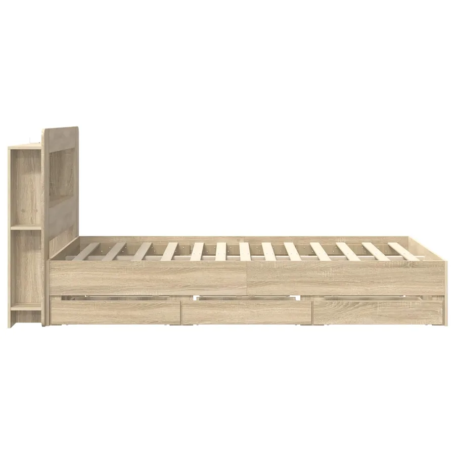Cadre de lit avec rangement Chêne Sonoma 120 x 190 cm - 5