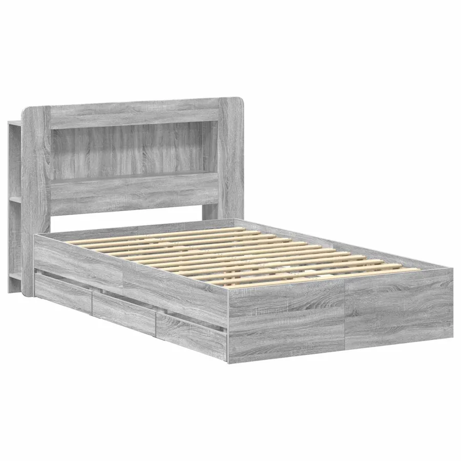 Cadre de lit avec rangement Sonoma gris 120 x 190 cm - 3
