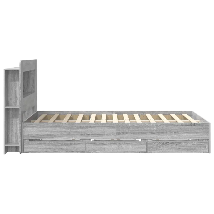 Cadre de lit avec rangement Sonoma gris 120 x 190 cm - 5