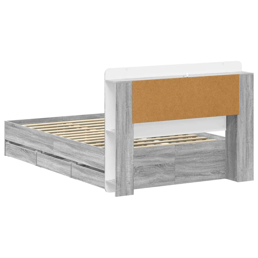 Cadre de lit avec rangement Sonoma gris 120 x 190 cm - 6