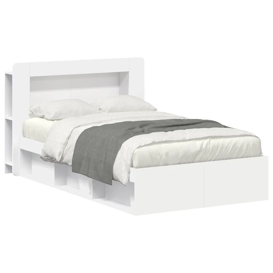 Cadre de lit avec rangement avec tête de lit Blanc 120 x 190 cm - 2