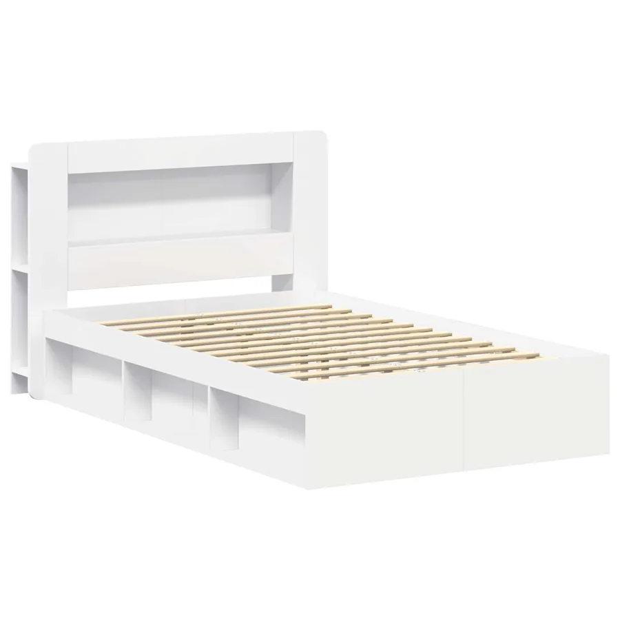 Cadre de lit avec rangement avec tête de lit Blanc 120 x 190 cm - 3