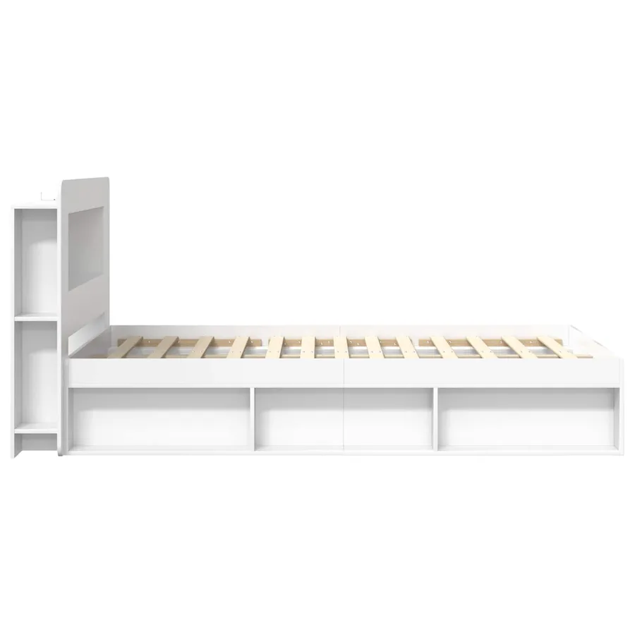 Cadre de lit avec rangement avec tête de lit Blanc 120 x 190 cm - 4