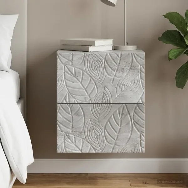 Cabinet de chevet mural Gris béton 34,5 x 33 x 40 cm