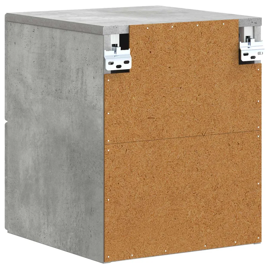 Cabinet de chevet mural Gris béton 34,5 x 33 x 40 cm - 6