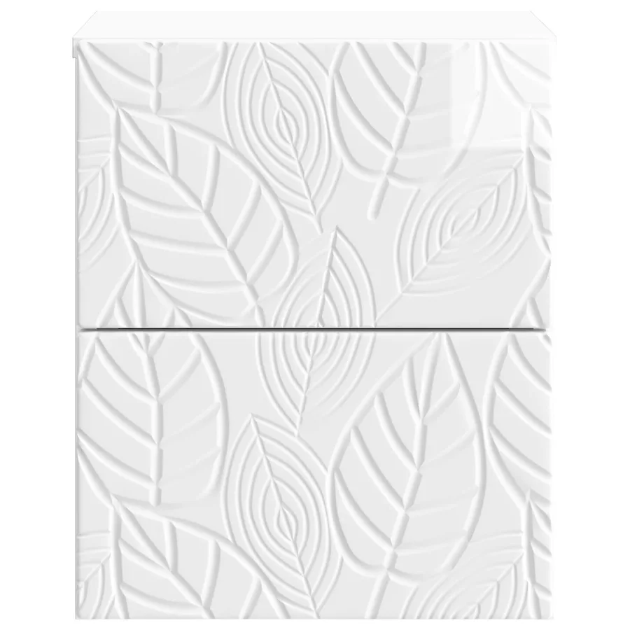 Cabinet de chevet mural Blanc brillant 34,5 x 33 x 40 cm - 4