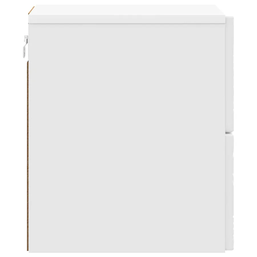 Cabinet de chevet mural Blanc brillant 34,5 x 33 x 40 cm - 5