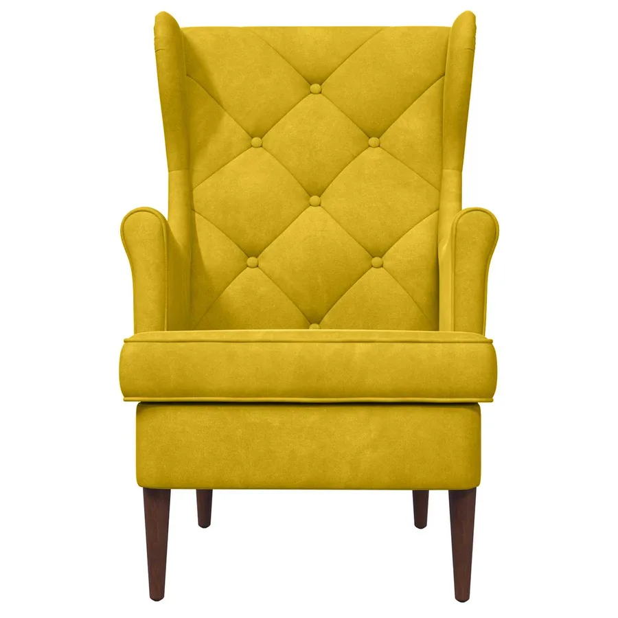 Fauteuil Jaune Velours - 4