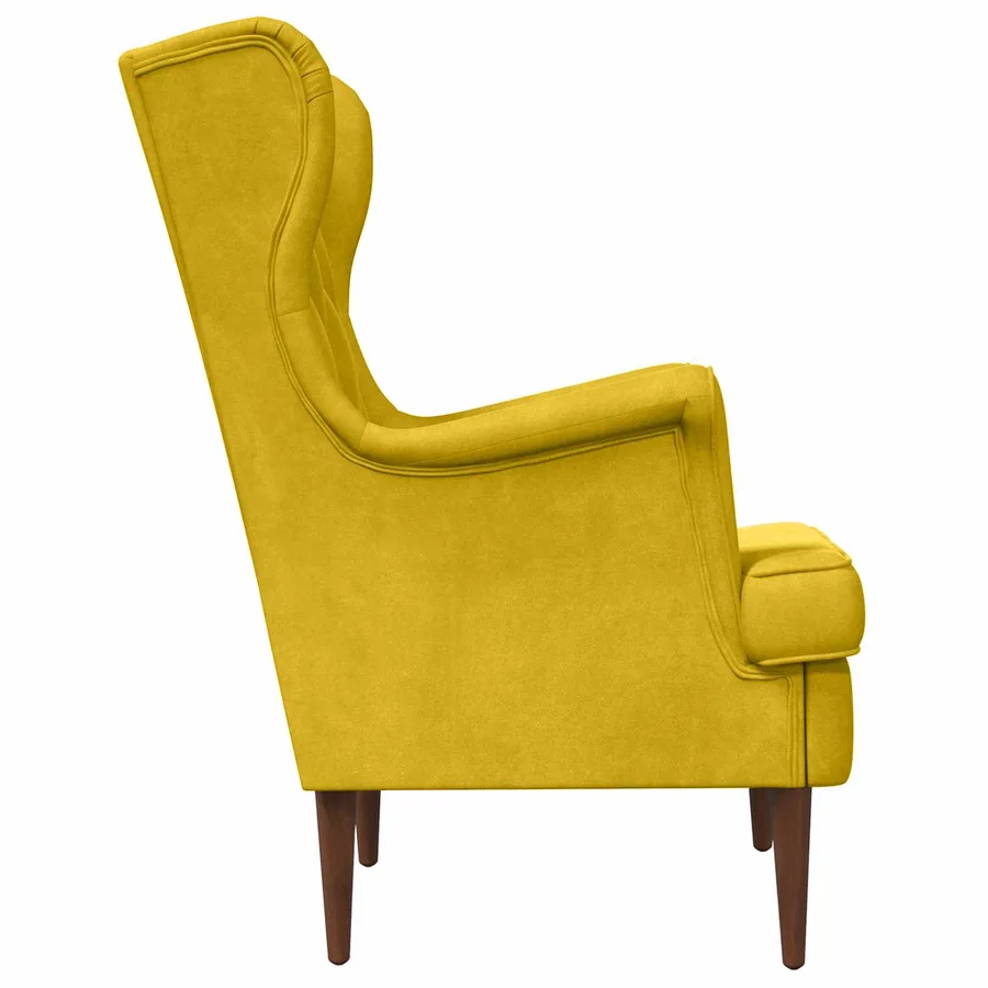 Fauteuil Jaune Velours - 5