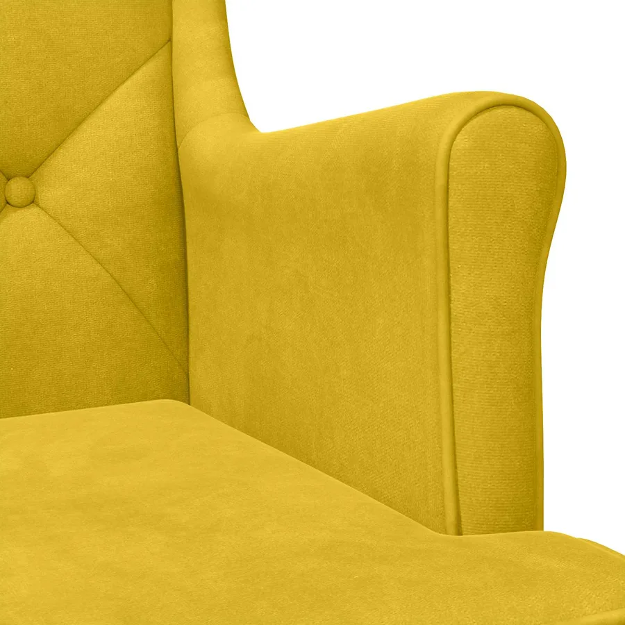 Fauteuil Jaune Velours - 7