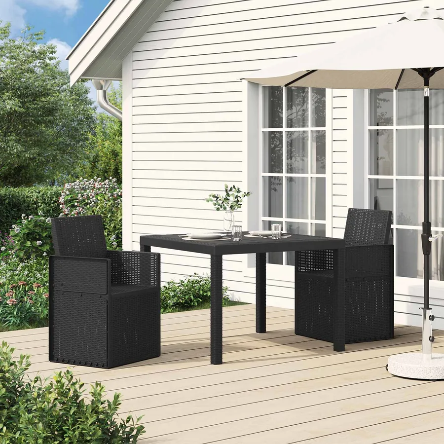 Chaises de jardin salle à manger 2 pcs Marron et gris clair PP - 102