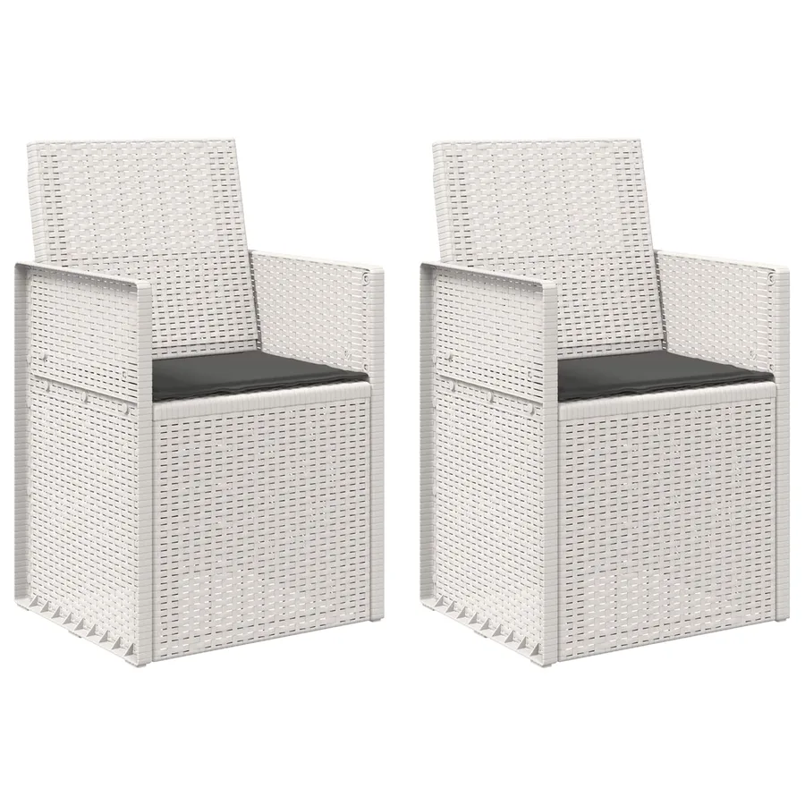 Chaises de jardin salle à manger 2 pcs Marron et gris clair PP - 15