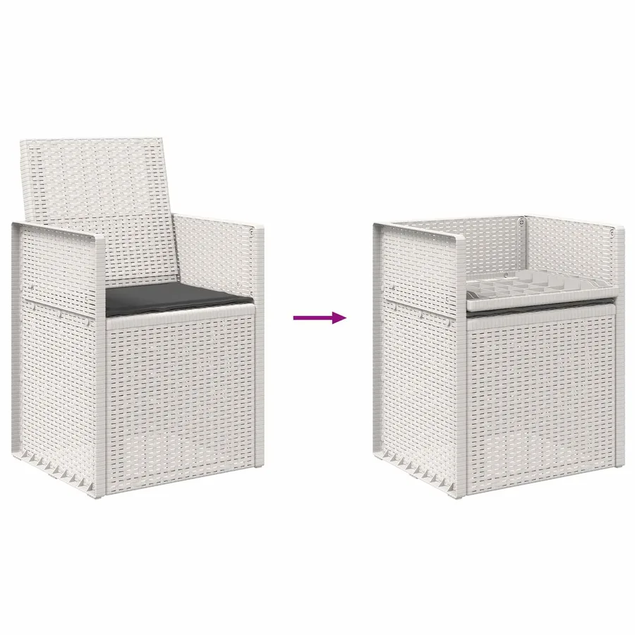 Chaises de jardin salle à manger 2 pcs Marron et gris clair PP - 22