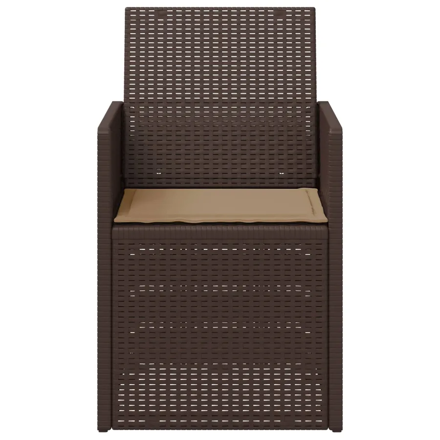 Chaises de jardin salle à manger 2 pcs Marron et gris clair PP - 31