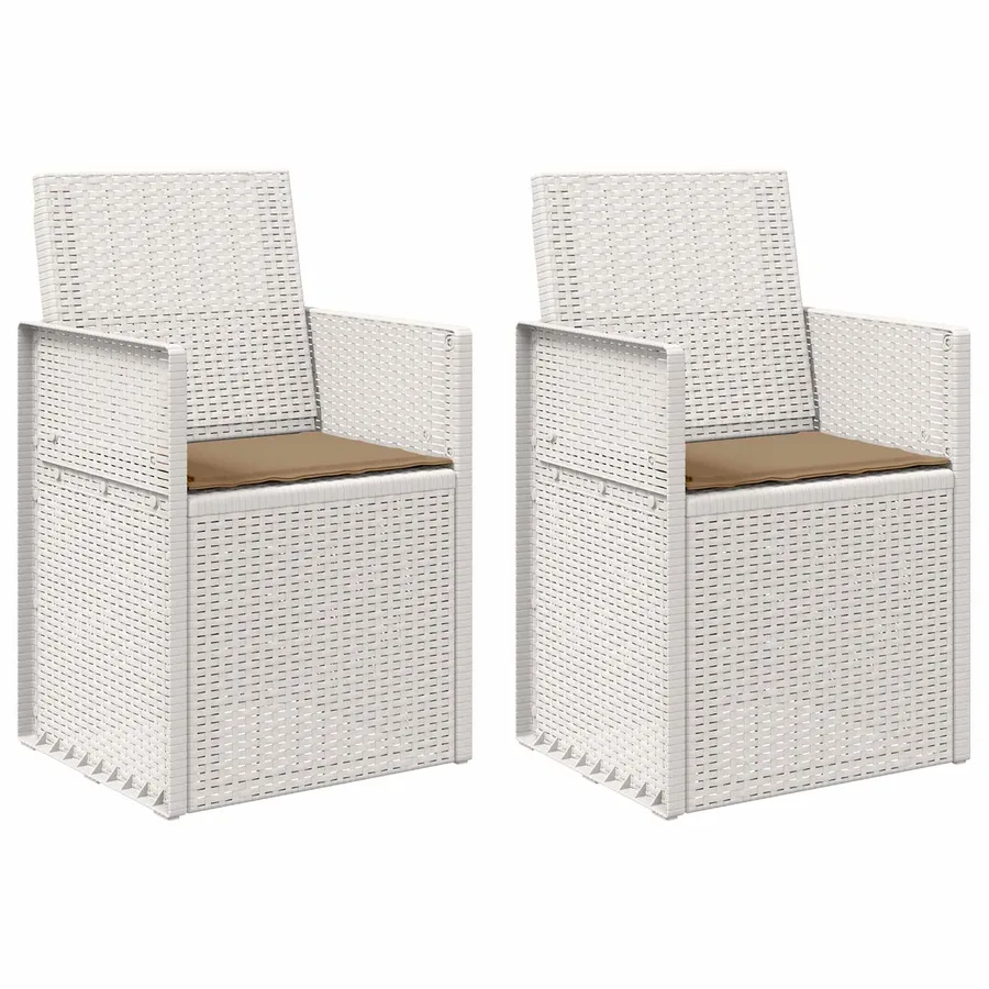 Chaises de jardin salle à manger 2 pcs Marron et gris clair PP - 54