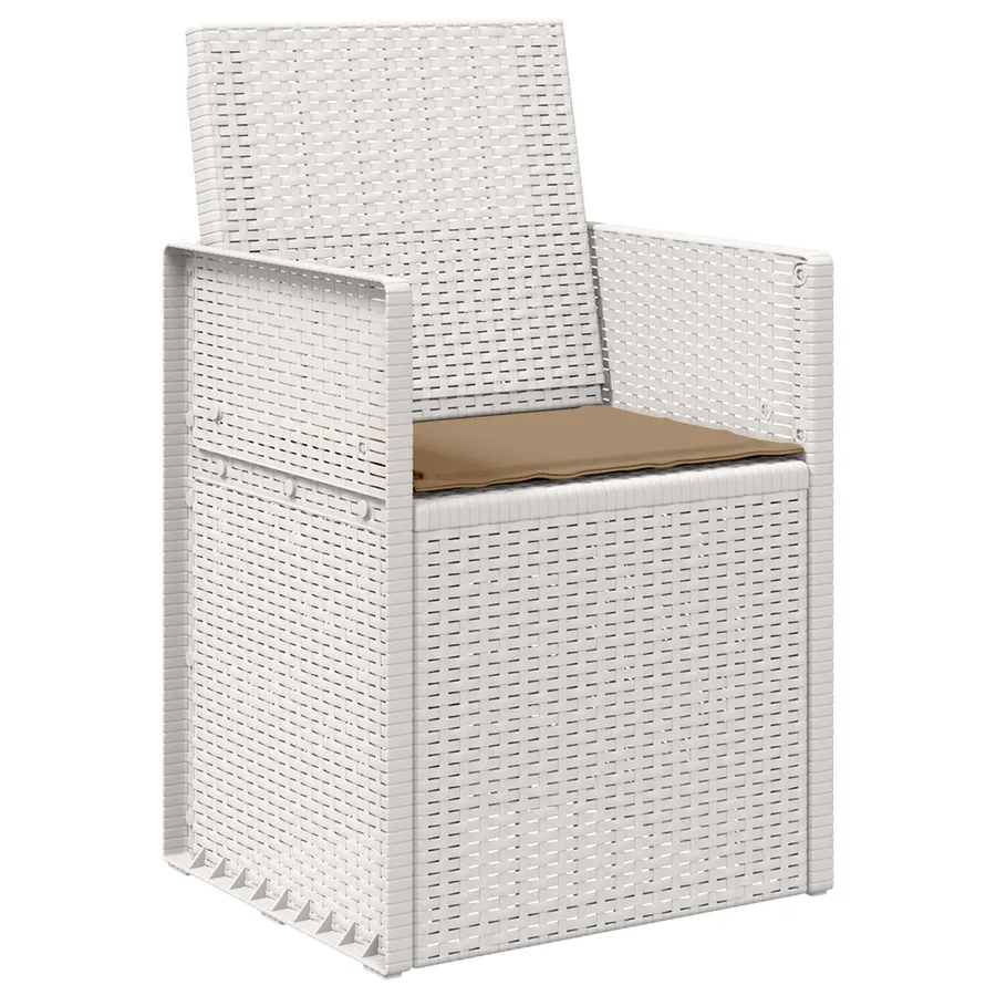 Chaises de jardin salle à manger 2 pcs Marron et gris clair PP - 56