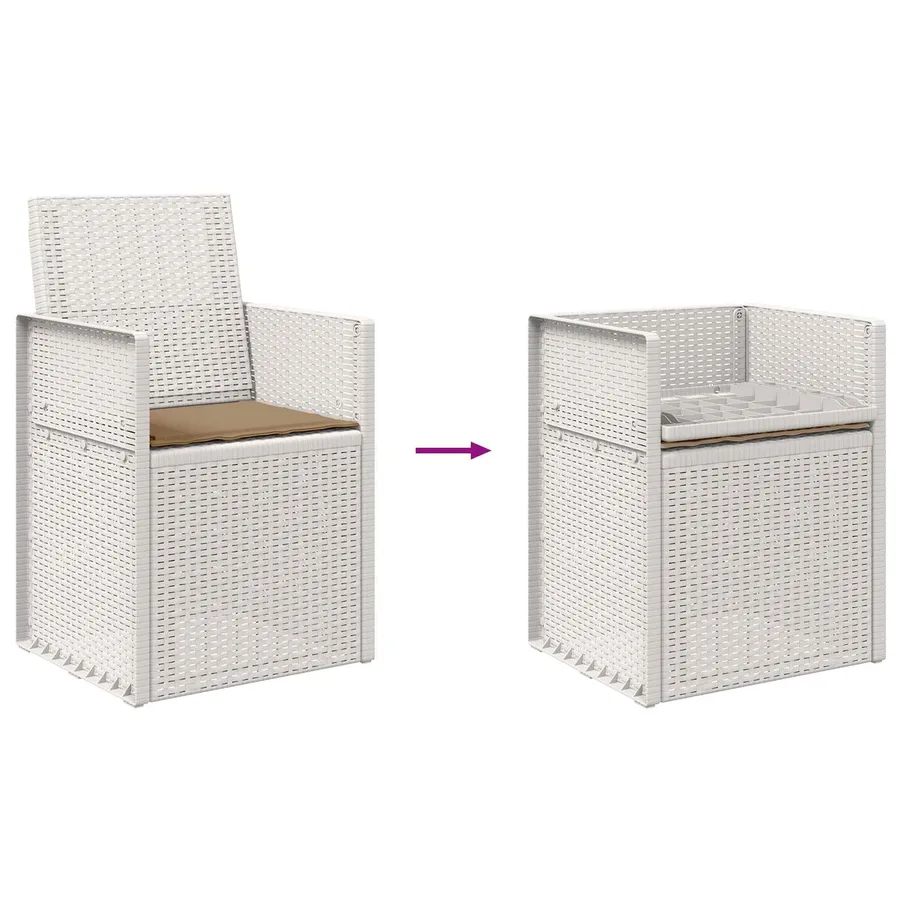 Chaises de jardin salle à manger 2 pcs Marron et gris clair PP - 61