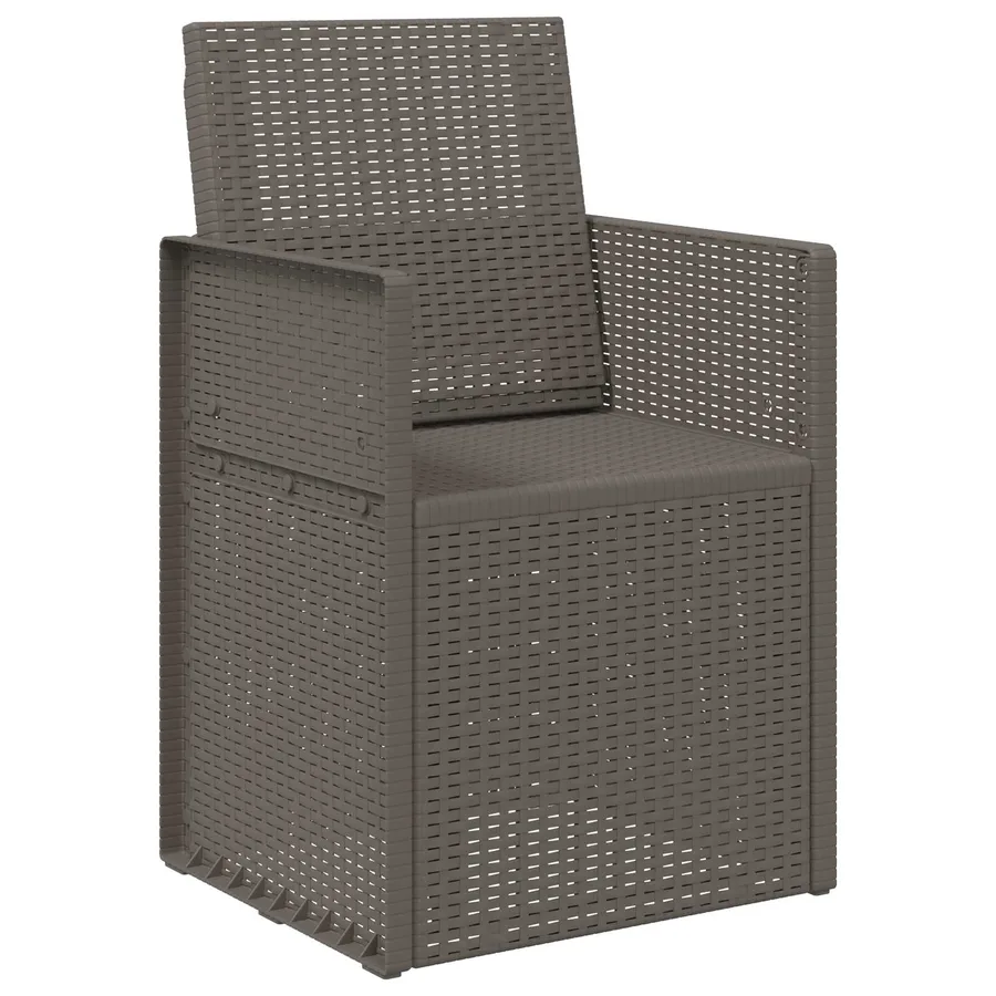 Chaises de jardin salle à manger 2 pcs Marron et gris clair PP - 69