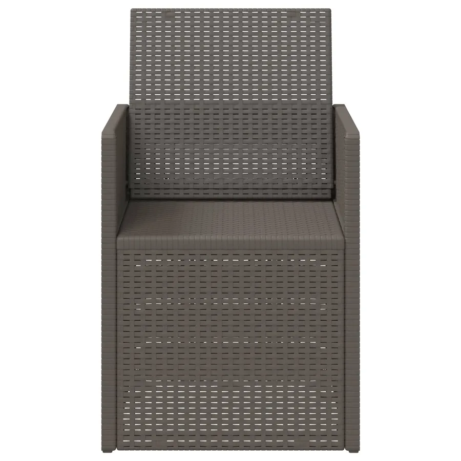 Chaises de jardin salle à manger 2 pcs Marron et gris clair PP - 70