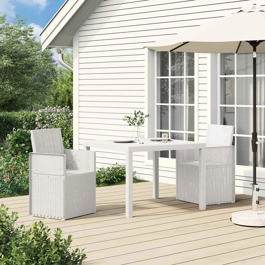 Chaises de jardin salle à manger 2 pcs Marron et gris clair PP - 90